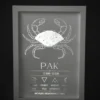 Zodiac_poster_cancer Постер на зодия Рак, бяла хартия със сребърно фолио, рамкиран — The Cosmic Foil Atelier