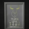 Zodiac_poster_taurus Постер на зодия Телец, бяла хартия със златно фолио, рамкиран — The Cosmic Foil Atelier